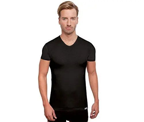 Produktbild: Schaufenberger Casual Kurzarm-Unterhemd Schwarz, V-Neck, Größe S