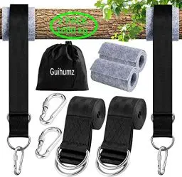 Produktbild: Guihumz Schaukel Befestigung, Hängematte Befestigung Befestigungsset Aufhängung Hängesessel Befestigung mit 2 Schwerlast Karabinern und D-Ringen,hält bis zu 550 kg mit Aufbewahrungstasche(1.5M)