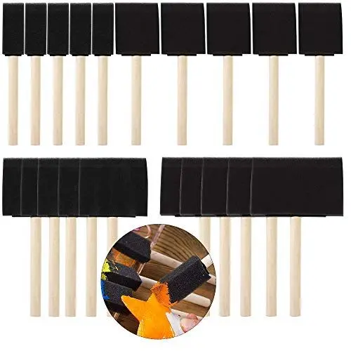 Produktbild: Schaum Pinsel，20 pcs Malerei Schwamm Werkzeug Foam Brush Set Holzgriff Schaumstoff Pinsel Set，für Acryl, Flecken, Lacke, Kunsthandwerk, DIY-Projekte