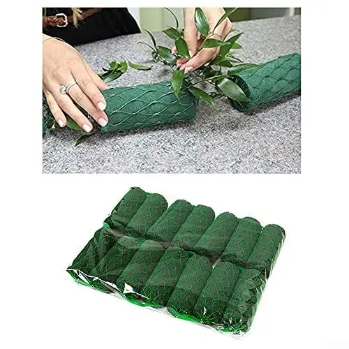 Produktbild: Schaumstoff Rund Grüne Steckmasse für Blumen Netz Girlande (14 STK) – Steckschaum Blumen Steckschwamm zum Basteln, Blumen Stecken, Gesteck Deko, Hochzeit – Steckschaum für Frischblumen