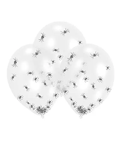 Produktbild: Amscan Schaurige Spinnen-Luftballons für Halloween Raumdeko 6 Stück transparent-schwarz - Schwarz