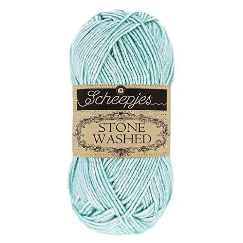 Produktbild: Scheepjes 1664-813 Stone Washed Baumwolle Garn, 813 Amazonite, 1x50g
