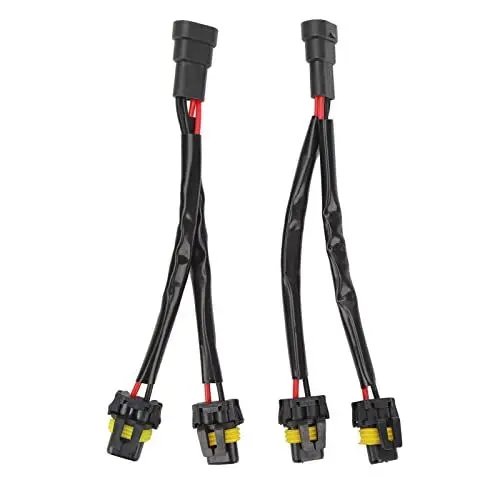 Produktbild: Scheinwerfer-2-Wege-Splitterkabel, Steckdosen-Kabelbaum, Stecker auf Buchse für Scheinwerfer-Nebelscheinwerfer, 2-Wege-Splitterkabel, Scheinwerfer-Adapter