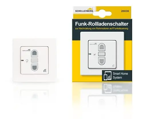 Produktbild: Schellenberg 20030 Smart Home Funk-Rolladenschalter & Funk-Raffstoreschalter, nachrüstbar für Smarte Antriebe, Weiß