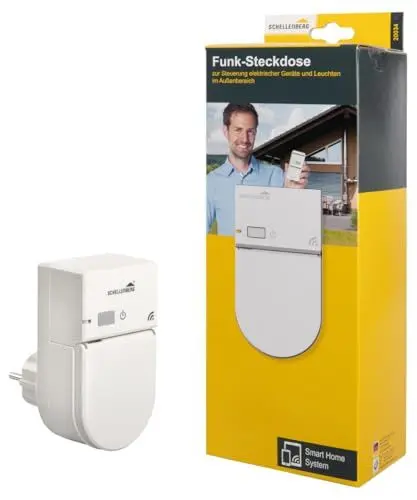 Produktbild: Schellenberg 20034 Funk-Steckdose Smart Home Zwischensteckdose Außenbereich, Weiß