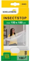 Produktbild: Schellenberg 20403 Fliegengitter für Fenster, Insektenschutz ohne Bohren, zuverlässiger Schutz gegen Mücken, Fliegen, Insekten & Ungeziefer, inkl. Befestigungsband, 150 x 180 cm, weiß