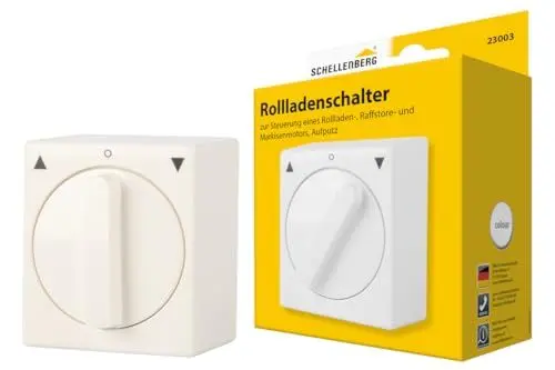 Produktbild: Schellenberg 23003 Tast-Rast-Knebelschalter Aufputz, Rolladenschalter umschaltbar von Schalter- zur Tastfunktion, einfach Nachrüsten, 5 Anschlusspole, Weiß