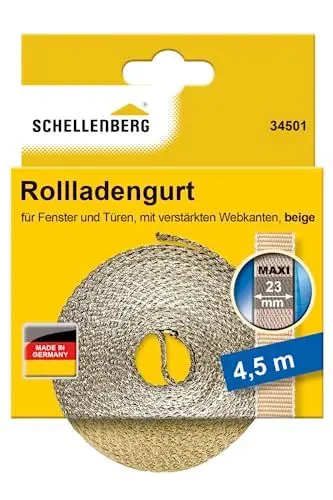 Produktbild: Schellenberg 34501 Rolladengurt 23 mm x 4,5 m System MAXI, Rollladengurt, Gurtband, Rolladenband, beige