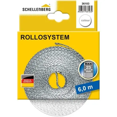 Produktbild: Schellenberg 36103 Gurt für Rollladen für Fenster, System Maxi 23 mm Gurtbreite, 6,0 m, Weiß