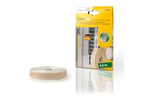 Produktbild: Schellenberg 44301 Rollladengurt Reparaturset Gurtfix 14 mm breit (System MINI), 4,3 m, Beige