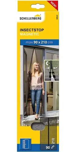 Produktbild: Schellenberg 50642 Fliegenvorhang Balkontür mit Magneten, Insektenschutz Magnetvorhang, 90 x 210 cm, Anthrazit