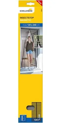 Produktbild: Schellenberg 50643 Fliegenvorhang Balkontür mit Magneten, Insektenschutz Magnetvorhang, 120 x 240 cm, Anthrazit