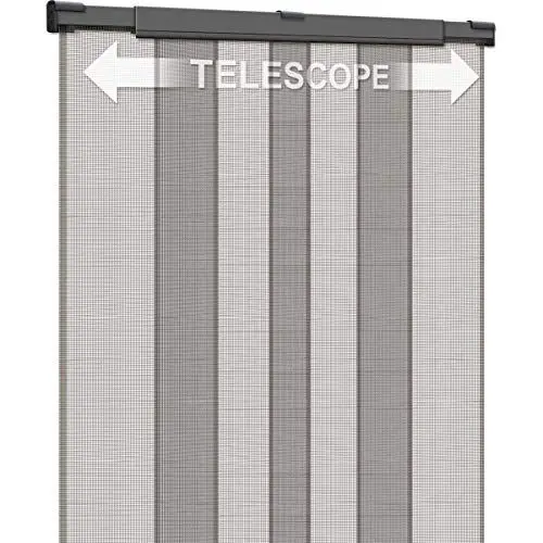 Produktbild: Schellenberg 50654 Fliegengittervorhang Balkontür Insektenschutz Vorhang Telescope, Breite 105 bis 130 cm anpassbar, Höhe 250 cm, Anthrazit