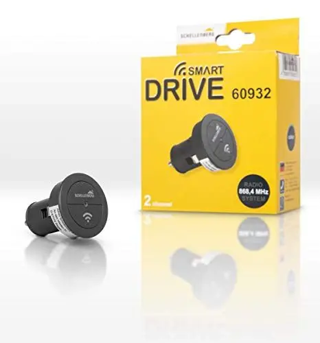 Produktbild: Schellenberg 60932 Garagentor Fernbedienung Funk-Autosender Smart DRIVE, 2-Kanal, 868,4 MHz, Tor aus dem Auto öffnen
