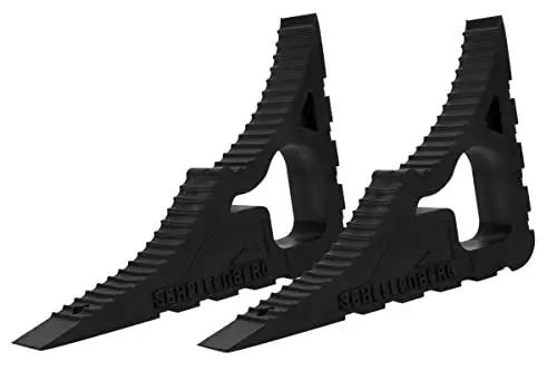 Produktbild: Schellenberg 66361 Fensterstopper und Türstopper Doppelpack, Türkeil, Fenster Sicherung gegen zuschlagen, Schwarz, 2er Set