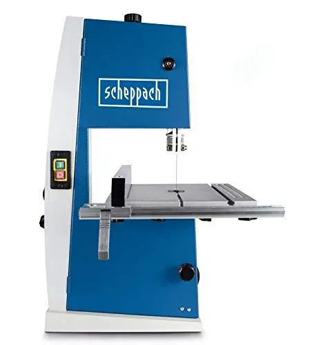 Produktbild: Scheppach Bandsäge BASA1 (300 Watt, max. Schnitthöhe: 100mm, Durchlassbreite: 195mm, bis zu 45° schwenkbarer Arbeitstisch, Bandrad-Ø: 200mm, Schnittgeschwindigkeit: 880m/min)