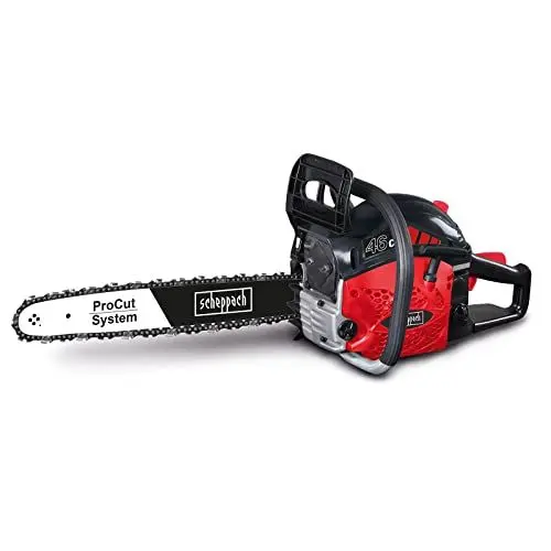Produktbild: Scheppach Benzin Kettensäge CSH46 | 46cm³ Hubraum | Schnittlänge 46cm | ProCut-Kette- und Qualitätsschwert | inkl. Handschutz und Systembremse