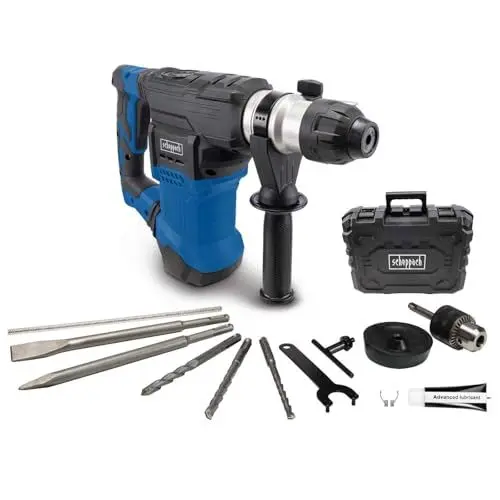 Produktbild: Scheppach Bohrhammer DH1500 Plus 4in1 SDS-Plus | 1500W / 7Joule Abbruchhammer | 6 Geschwindigkeiten 0-920U/Min | 4250bpm Schlagzahl Anti-Vibrationsgriff | 32mm Bohrleistung | inkl. Zubehör & Koffer