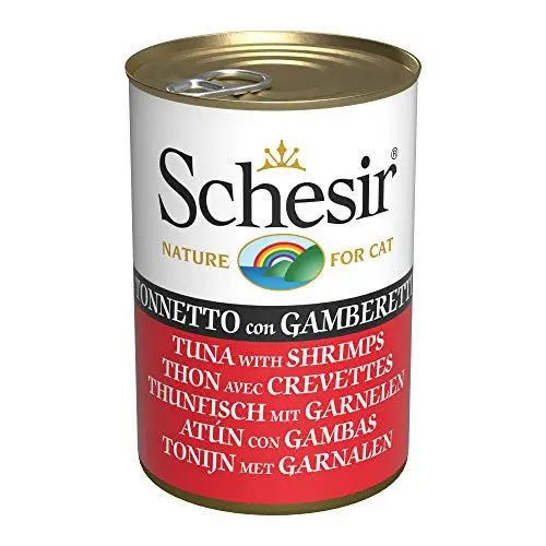 Produktbild: Schesir Cat Jelly Thunfisch mit Garnele, Katzenfutter nass, 24 Dosen x 140 g