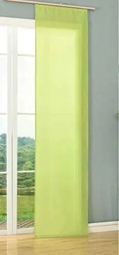 Produktbild: Schiebegardine Flächenvorhang Wildseide Optik Vorhang Gardine, 245x60 cm (Höhe x Breite), Apfelgrün, 85620