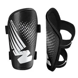 Produktbild: Schienbeinschoner Kinder Fussball Shin Pads - Fußball Ausstattung Mit Verstellbarem Klettverschluss- Leicht rutschfest Aeeignet für Jungen Mädchen im Alter von 2 bis 18 Jahren - Schwarz Medium