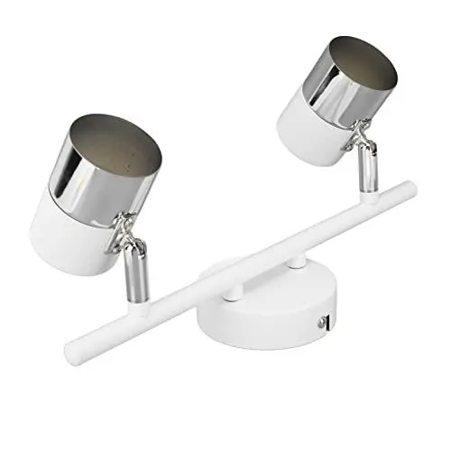 Produktbild: Schienenlicht-Set, 2 Köpfe, 34,8 Cm Länge, 2-Licht-Schienenbeleuchtungs-Set für GU10-Glühbirne, Weiß, 85–265 V