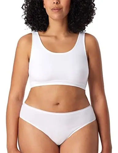 Produktbild: Schiesser Damen 2 Pack Bio Baumwolle - 95/5 Organic Bustier, Weiß_174926, 46 Große Größen EU