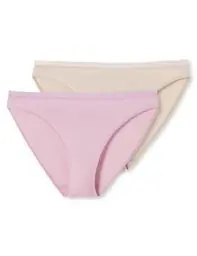 Produktbild: Schiesser Damen 2 Pack Slip Spitze-Cotton Mix Unterwäsche, Sortiert 8_180073, 44 (2er Pack)