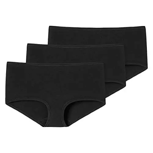 Produktbild: Schiesser Damen 3 Pack Panty Shorts Bio Baumwolle-95/5 Organic Unterwäsche, schwarz_174392, 46 (3er Pack)
