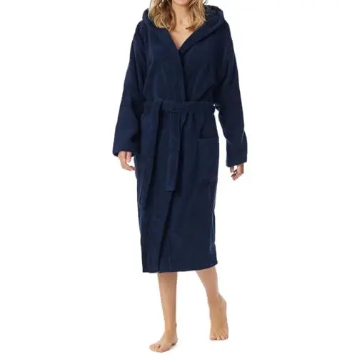 Produktbild: Schiesser Damen Bademantel 128545-815, Gr. 42 / XL, Blau (815-navy)