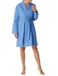 Produktbild: Schiesser Damen Bade-und Saunamantel-Waffel Pique Bademantel, blau_178411, XL