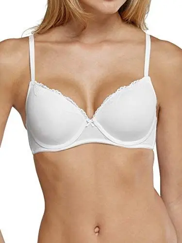 Produktbild: Schiesser Damen Bügel Mit Schale Und Spitze - Pure Cotton BH, Weiss_157412, 85B EU