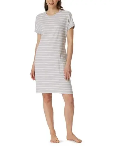 Produktbild: Schiesser Damen Nachthemd Kurzarm weiche Baumwolle Bigshirt mit Taschen - Nightwear, Silbergrau-Mel._181251, 42