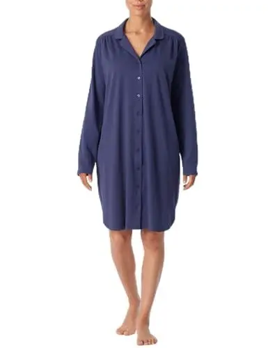 Produktbild: Schiesser Damen Langarm Nachthemd, Blau, 36