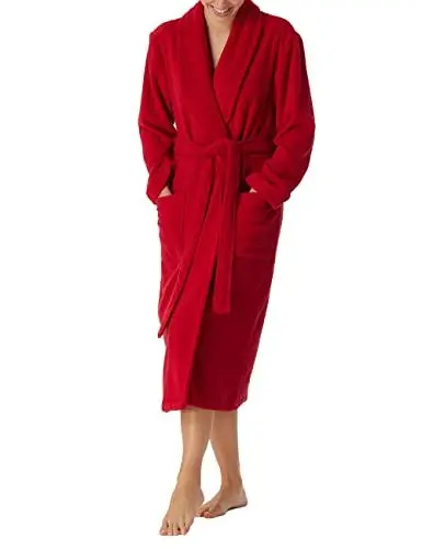 Produktbild: Schiesser Damen Schalkragen-Frottee Bademantel, rot_178410, L