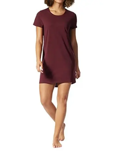 Produktbild: Schiesser Damen Sleepshirt 1/2 Arm, 85cm Nachthemd, Weinrot, 38