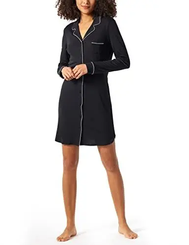 Produktbild: Schiesser Damen Sleepshirt 90cm Nachthemd, schwarz, 38