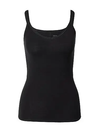 Produktbild: Schiesser Damen Spaghettitop Unterhemd Personal Fit Wander-Shirt, Schwarz_172722, S EU