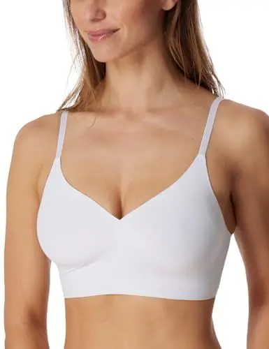 Produktbild: Schiesser Damen Nahtloses Spaghettiträger Mit Herausnehmbaren Pads - Invisible Soft Bustier, Weiss_179821, 42 EU