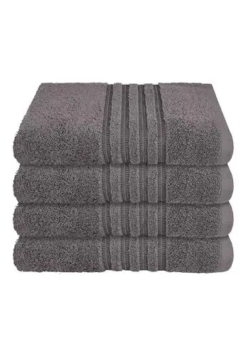 Produktbild: Schiesser Frottier Handtuch Milano im 4er Set | 100% Baumwolle aus nachhaltiger Produktion | weich, saugstark, farbecht | 50x100cm | Dunkelgrau | Anthrazit
