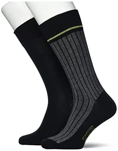 Produktbild: Schiesser Herren 2 Pack Herrensocken Klassische Socken, schwarz, 39/42