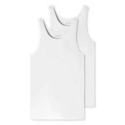 Produktbild: Schiesser Herren 2 Pack Unterhemd Ohne Arm - 95/5 Organic Unterwäsche, Weiss_176038, 4XL EU