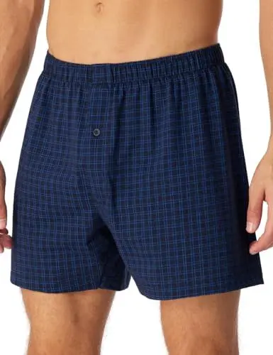 Produktbild: Schiesser Herren Boxershort für Männer weich und bequem ohne Gummibund Bio Baumwolle-Cotton Casual Unterwäsche, dunkelblau_180507, 7/ XL