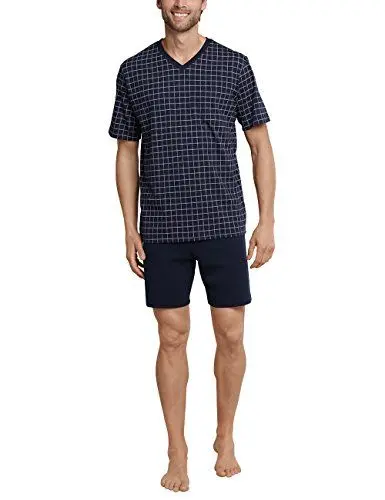Produktbild: Schiesser Herren Schlafanzug kurz V-Ausschnitt - Nightwear Set, Dunkelblau_159617, 54