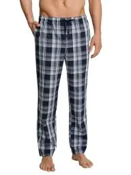 Produktbild: Schiesser Herren Lange Schlafhose Web - Mix + Relax Pyjamaunterteil, Dunkelblau-gem._163842, 52/ L EU
