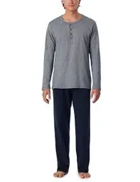Produktbild: Schiesser Herren Schlafanzug lang Pyjamaset, Blau 800, 98