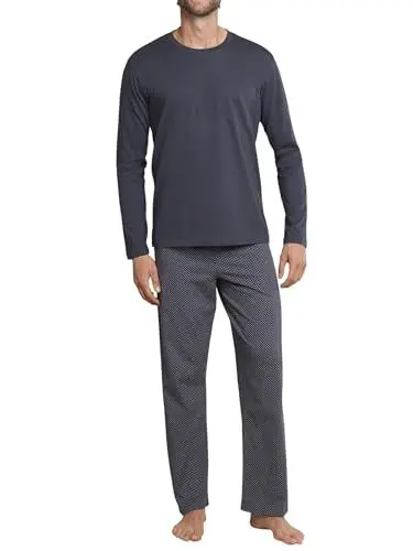 Produktbild: Schiesser Herren Lang - Nightwear Set Zweiteiliger Schlafanzug, Anthrazit_159633, 52 EU