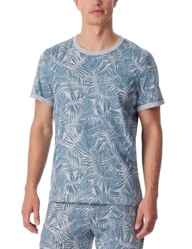 Produktbild: Schiesser Herren Schlafshirt Kurzarm Rundhals-Mix + Relax Pyjamaoberteil, Grau-Mel_181183, 54