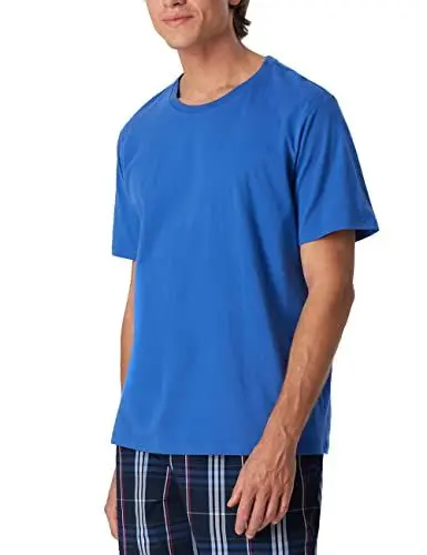 Produktbild: Schiesser Herren Schlafshirt Kurzarm Rundhals - Mix + Relax Pyjamaoberteil, Aqua_173839, 48 EU