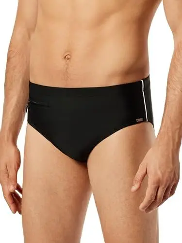 Produktbild: Schiesser Herren Slip Komfort Badehose, Schwarz, XL EU